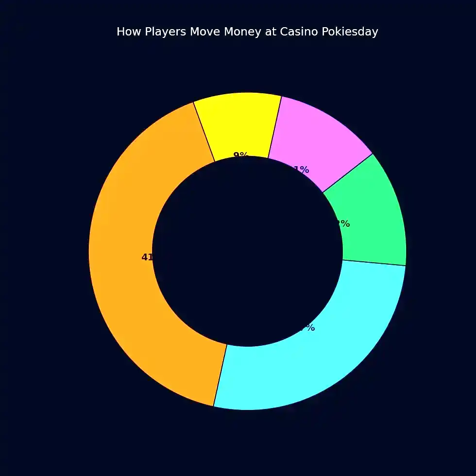 Preferred payment methods among Pokiesday players